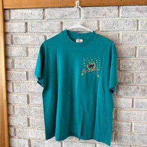 Single stitch Teal Graphic Short Sleeve Tee